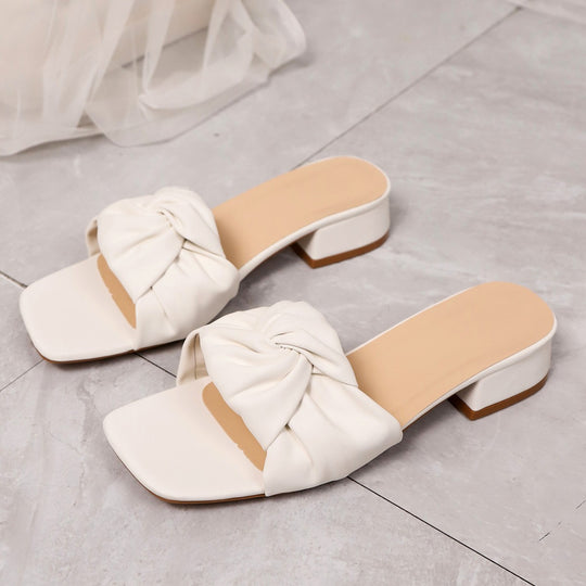 Damen Slingback-Pantoletten mit dekorativem Knotendesign R&B