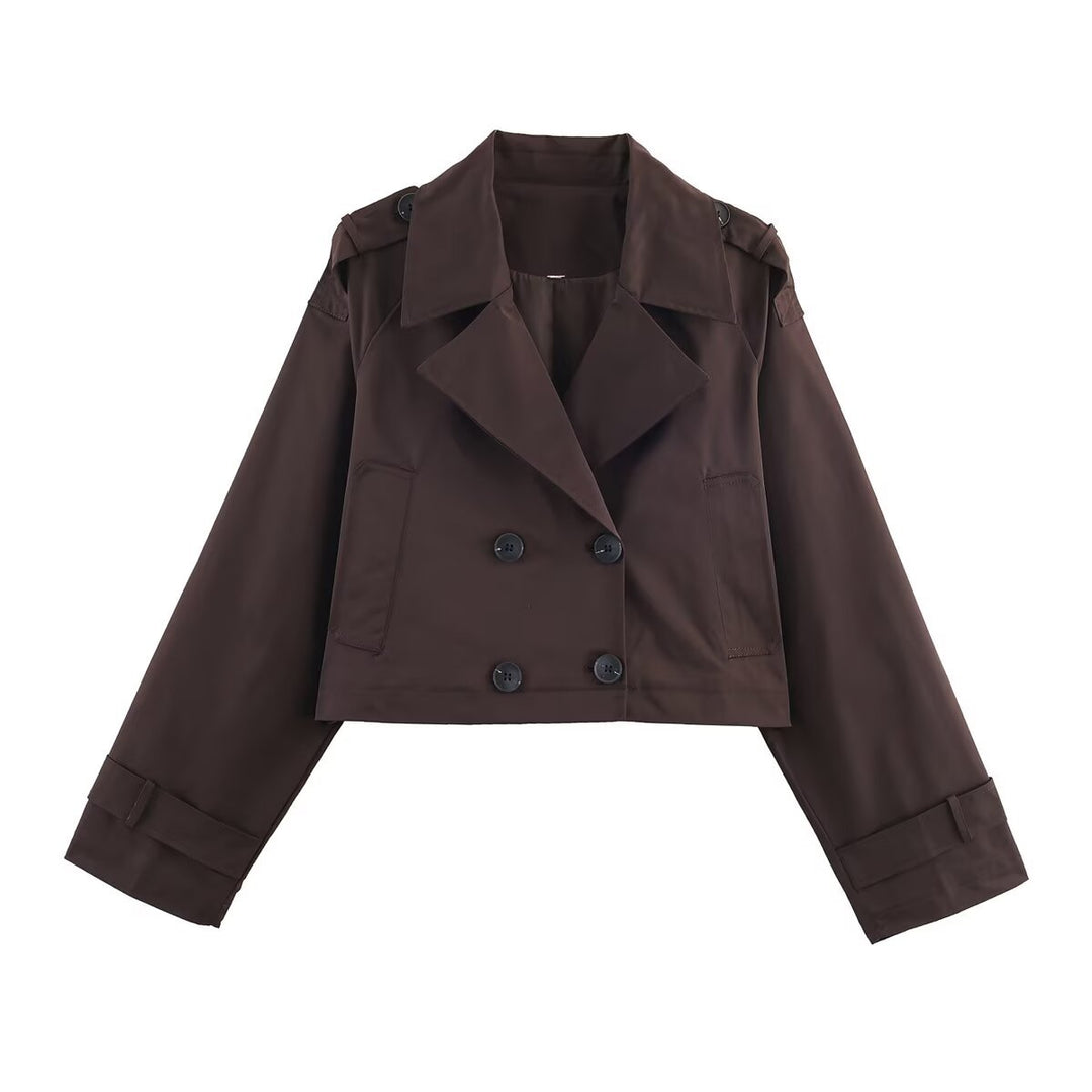 Damen modische cropped Trenchjacke R&B