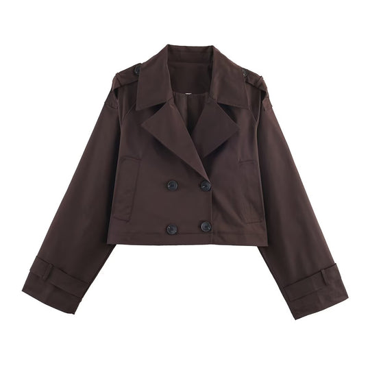 Damen modische cropped Trenchjacke R&B