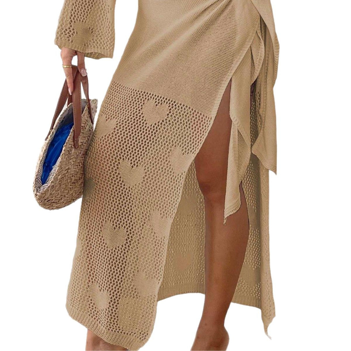 Damen transparenter Häkel-Strandsarong R&B