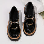 Damen modische Loafers mit stabiler Profilsohle und stilvollem Schnallendesign R&B