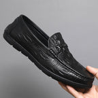 Herren elegante Mokassins im modernen Krokodil-Look