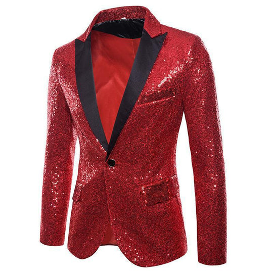 Herren Paillettenblazer mit schimmerndem Finish und elegantem Schnitt R&B