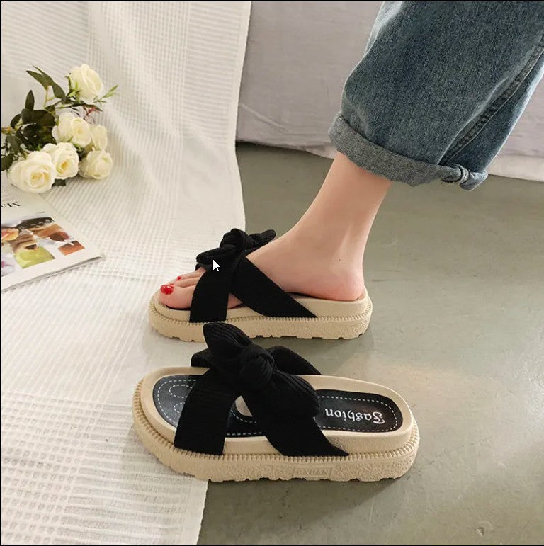 Damen luftige Sandalen mit dekorativem Schleifen-Design R&B