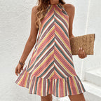 Damen Sommerkleid mit schmeichelndem Schnitt und modischen Streifendesign R&B