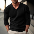 Herren V-Ausschnitt Pullover mit strukturiertem Design und komfortablem Schnitt
