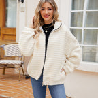 Damen Fleece-Jacke mit kontrastierendem Reißverschluss R&B