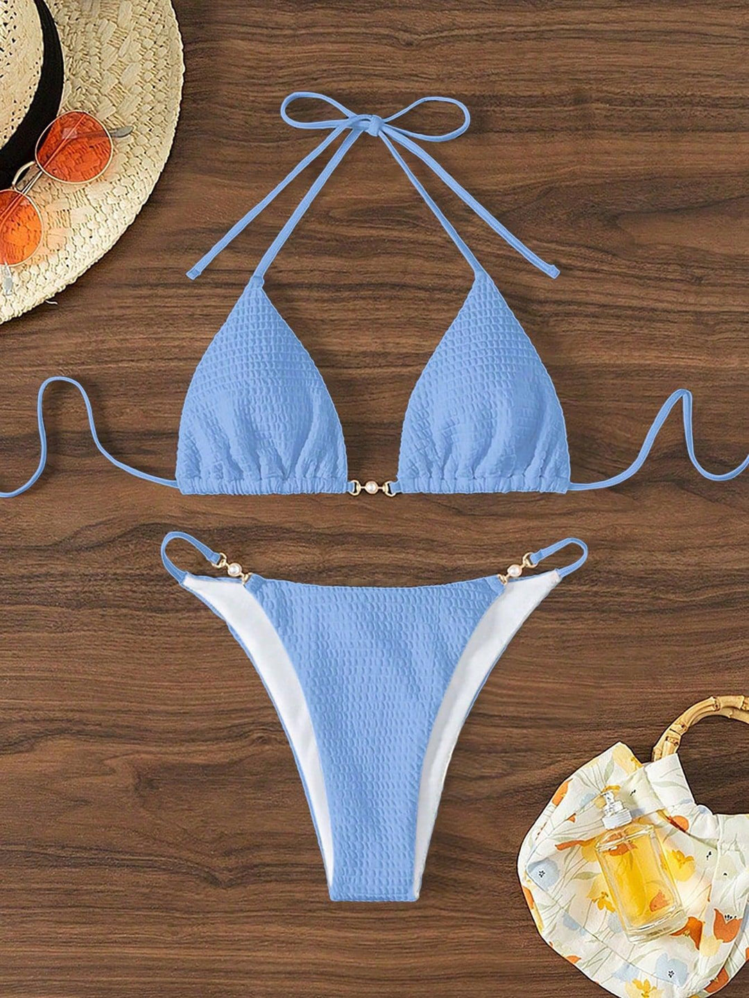 Damen Triangel-Bikini mit modischen Schnürdetails und eleganten Akzenten R&B