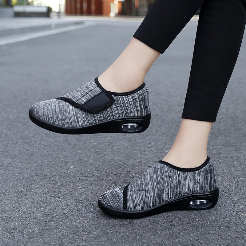 Damen Komfortable Slip-On Sneakers mit elastischem Klettverschluss R&B