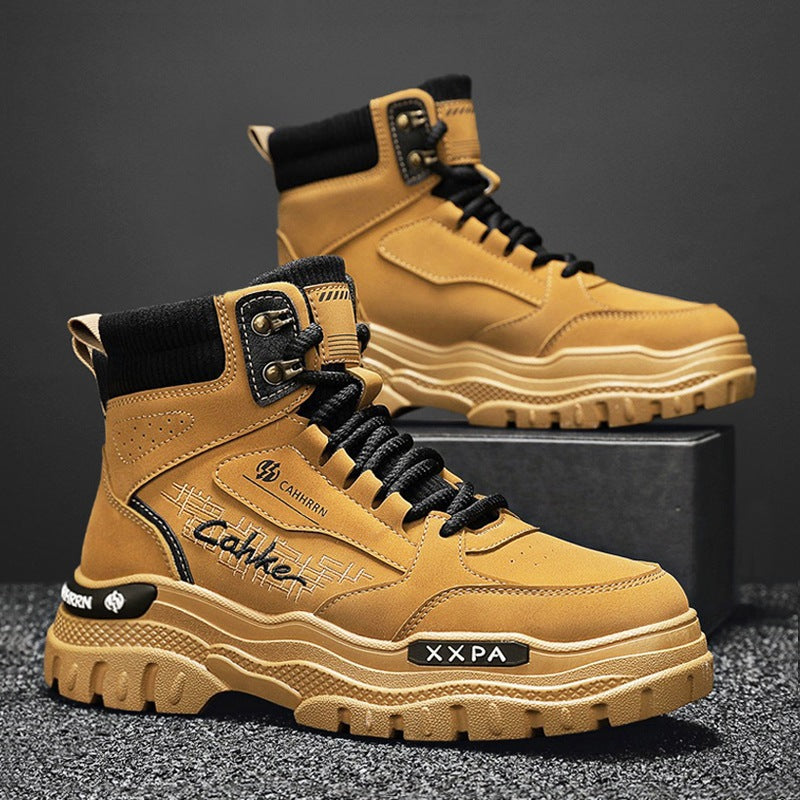 Damen trendige und robuste High-Top Boots mit gepolsterter Knöchelpartie und rutschfester Sohle R&B