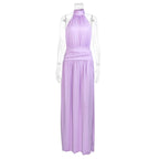 Damen Elegantes Halsnaht-Maxikleid mit seitlichem Schlitz