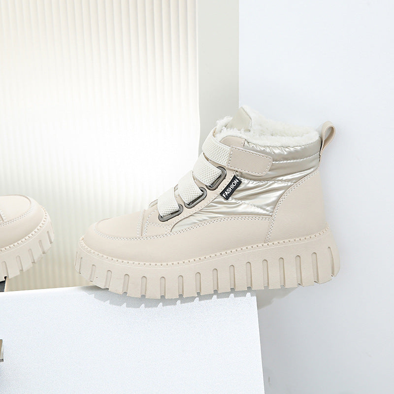 Damen modische High-Top Sneakers mit isolierendem Innenfutter und praktischen Klettverschlüssen R&B
