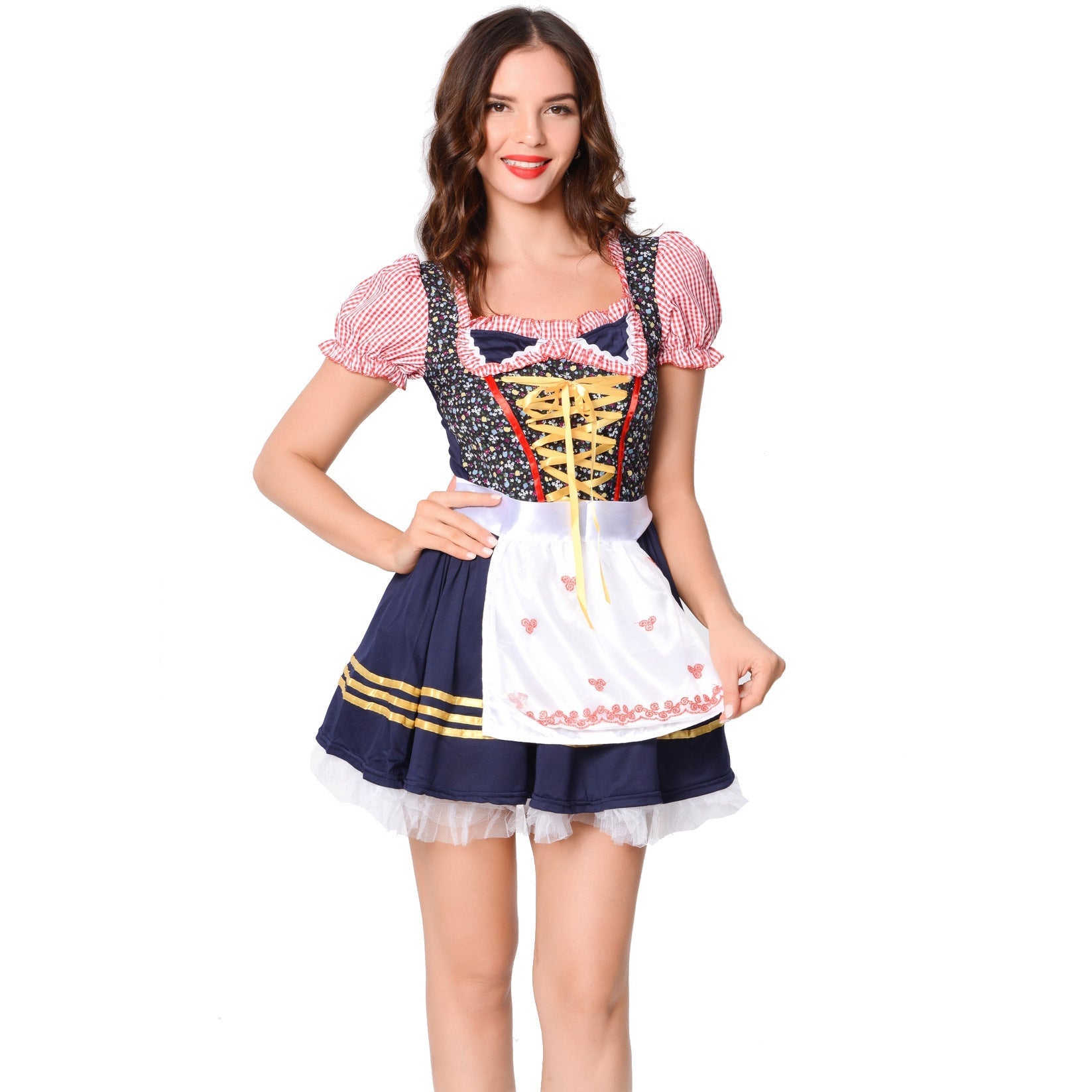 Damen Trachtenkleid mit verspielten Rüschendetails und eleganter Schürze R&B