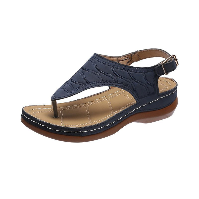 Damen Zehentrenner-Sandalen mit ergonomischem Fußbett und verstellbarem Riemendesign R&B