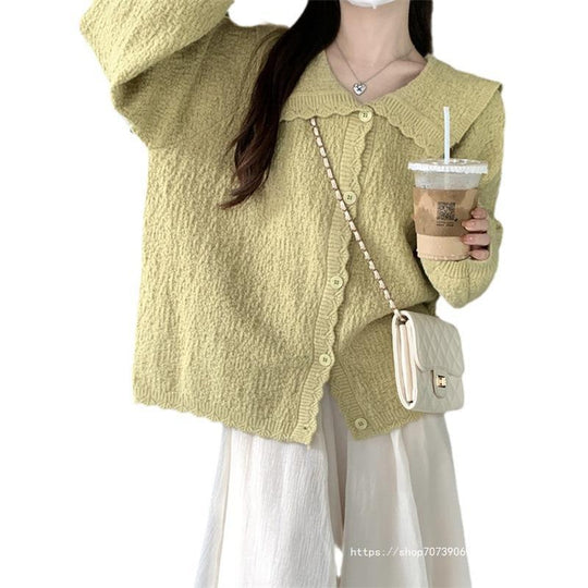 Damen Weicher, strukturierter Cardigan mit großzügigem Kragen R&B
