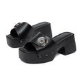 Damen modische Plattform-Sandalen mit glänzendem Detail und komfortablem Absatz R&B