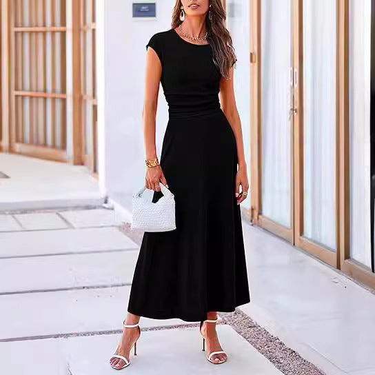 Damen Midi-Kleid mit hohem Taillenbund R&B