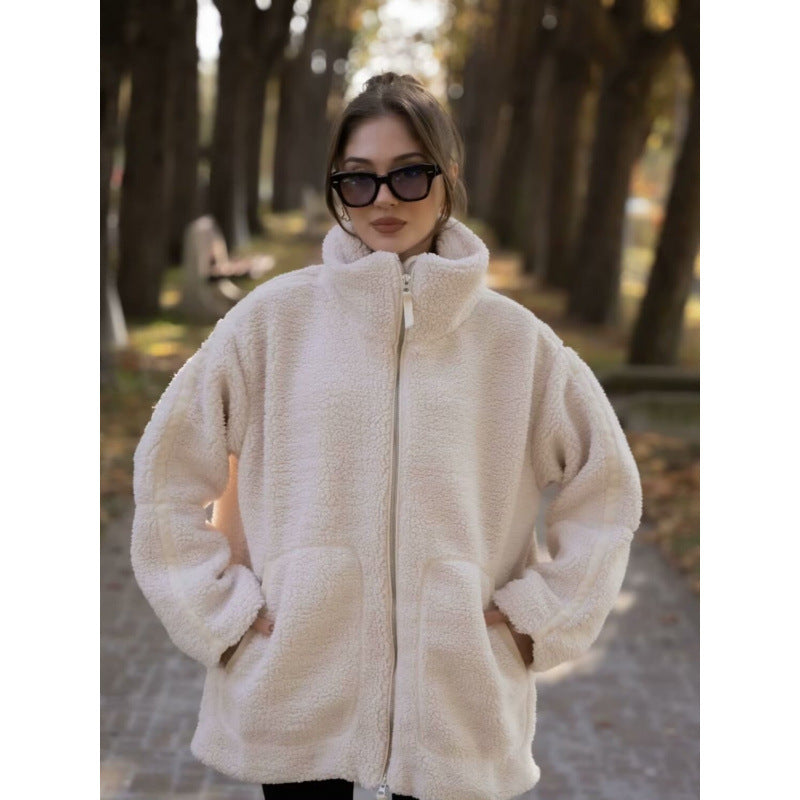 Damen kuschelige Fleecejacke R&B