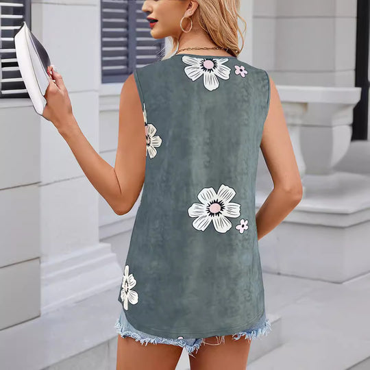 Damen Modische Blumenmuster Bluse R&B