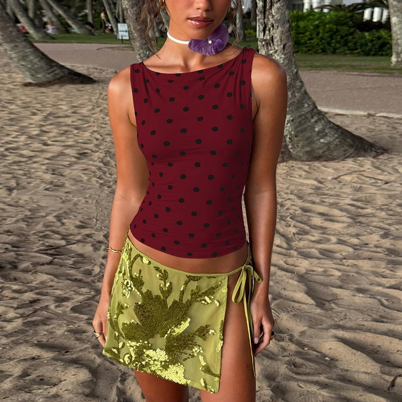 Damen Polka-Dots Tanktop R&B