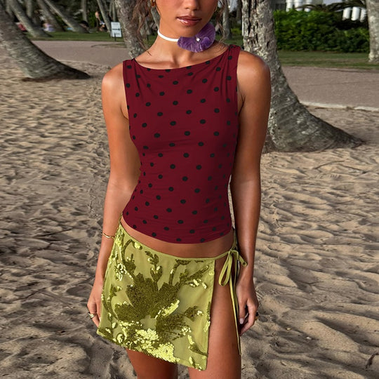 Damen Polka-Dots Tanktop R&B