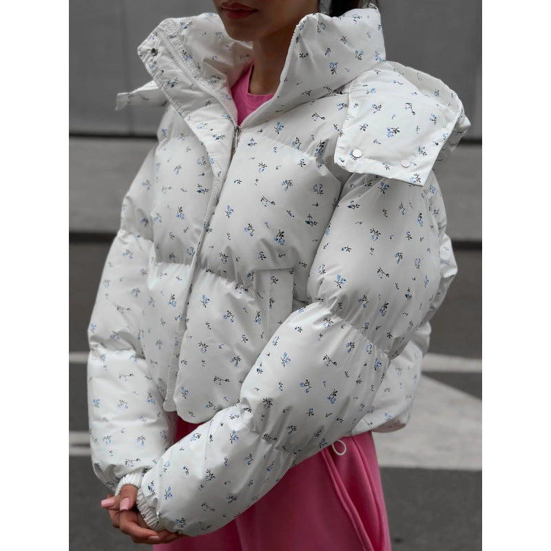 Damen gefütterte Blumensteppjacke im modernen Schnitt R&B