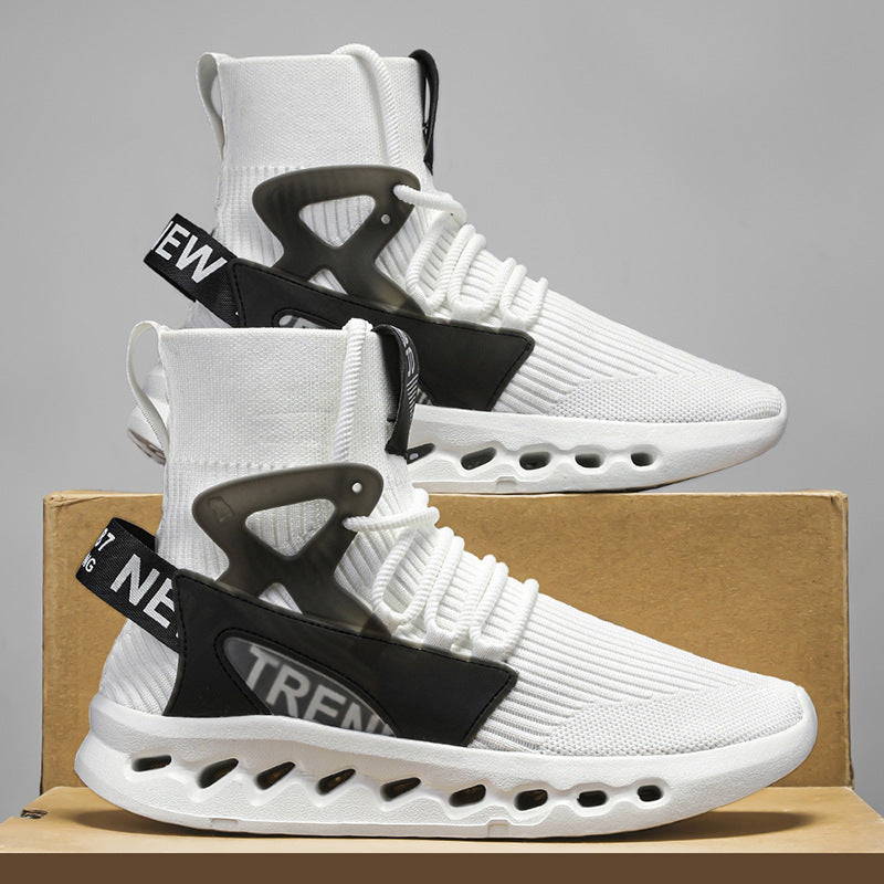 Damen Sportliche Lauf-Sneaker mit elastischem Strick-Obermaterial und rutschfester Sohle R&B