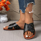 Damen Riemensandalen mit glänzenden Nieten und komfortabler Fußbettgestaltung R&B