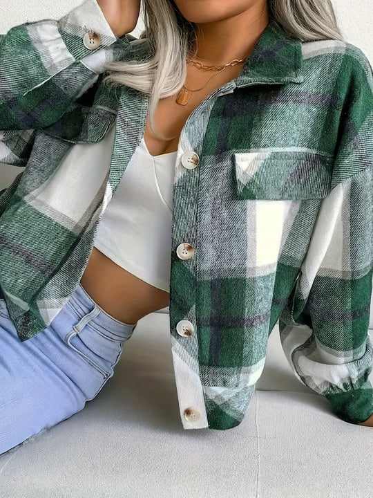 Damen karierte Hemdjacke R&B