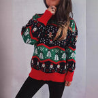 Damen Weihnachts-Pullover mit festlichem Design und strukturiertem Strick R&B