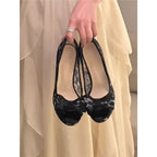 Damen elegante Spitzenschuhe mit Schleifenakzenten R&B