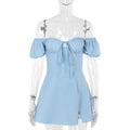 Damen Off-Shoulder Kleid mit Rüschendetails R&B