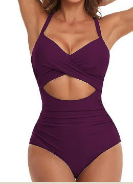 Damen Cut-Out Badeanzug mit Kreuzgurt R&B