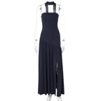 Damen Maxikleid mit raffiniertem Cut-Out-Design und asymmetrischem Saum R&B