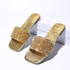 Damen Glitzernde Slides mit Perlenbesatz und luxuriösem Design R&B