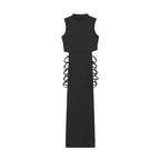 Damen Langärmliges Maxi-Kleid mit raffinierten Cut-Outs und Schnürdetails R&B
