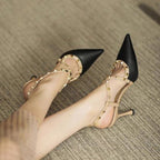 Damen Slingback-Pumps mit dekorativen Schmuckdetails R&B