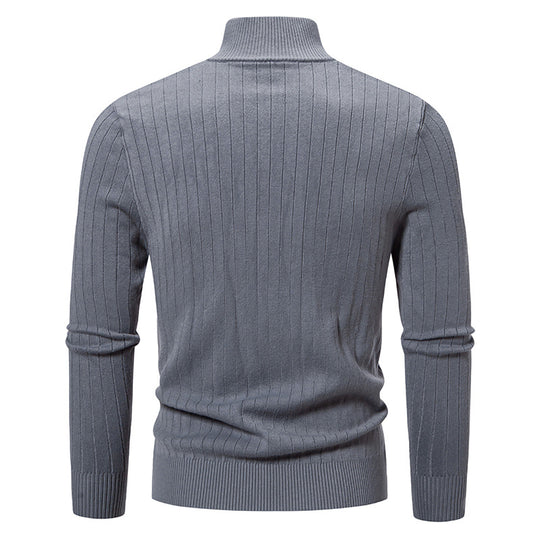 Herren Feiner Strickpullover mit hochabschließendem Kragen R&B