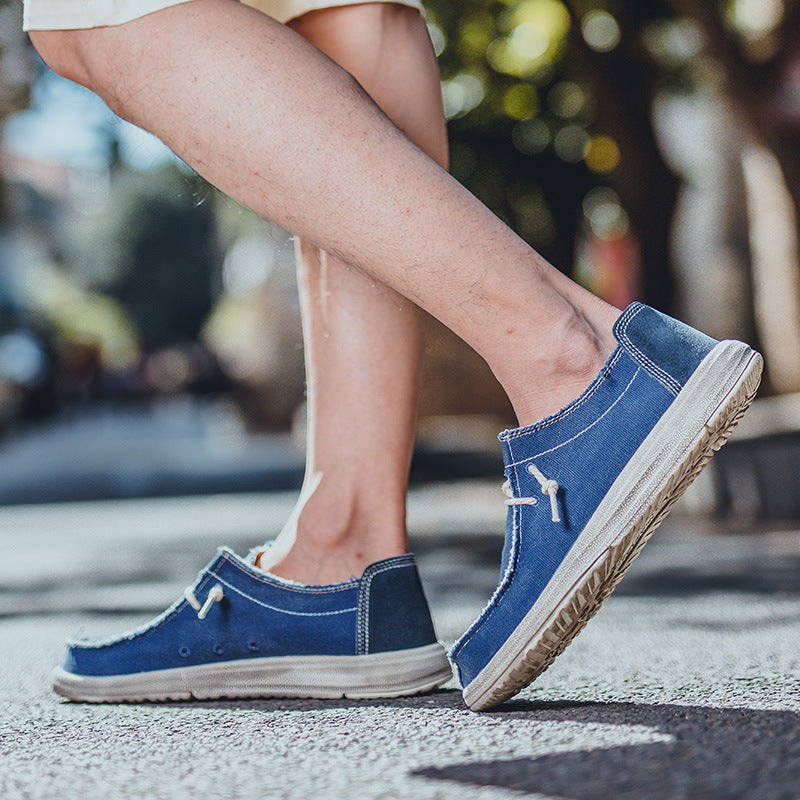 Damen lässige Segelschuhe aus strapazierfähigem Denim-Material