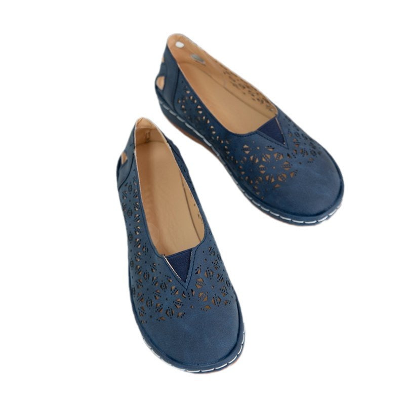 Damen Atmungsaktive Slip-On Clogs mit elegantem Lochmuster und rutschfester Sohle R&B