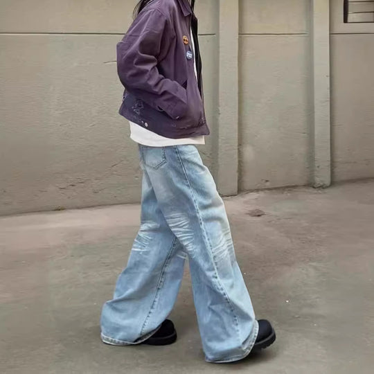 Damen Baggy-Jeans mit modischem Vintage-Look und lässigen Details R&B
