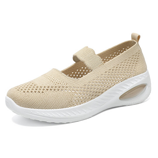 Damen Atmungsaktive Slip-On Freizeitschuhe mit elastischem Riemen R&B