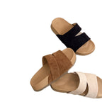 Damen Komfortable Wedgesandalen mit doppeltem Riemen und leichtem Fußbett EB
