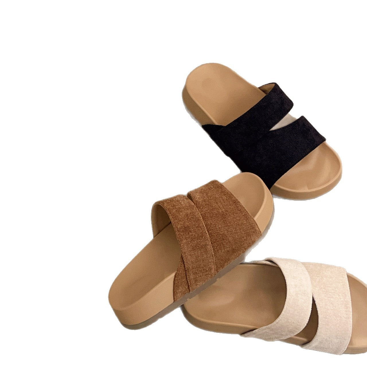 Damen Komfortable Wedgesandalen mit doppeltem Riemen und leichtem Fußbett EB
