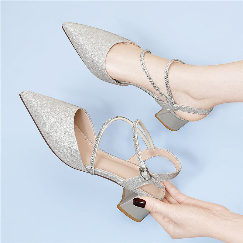 Damen Elegante und funkelnde Absatzschuhe mit raffiniertem Riemen von R&B