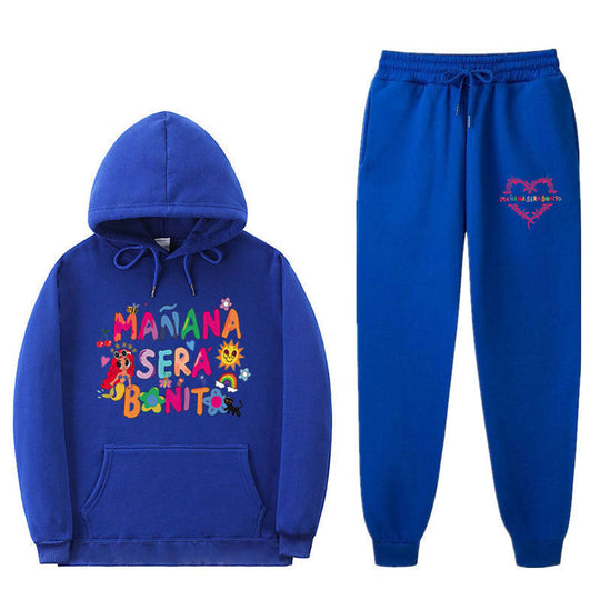 Damen Sweatshirt- und Jogginghose-Set mit buntem Aufdruck R&B