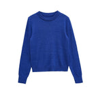 Damen gemütlicher Rundhals-Pullover aus hochwertiger Baumwolle R&B