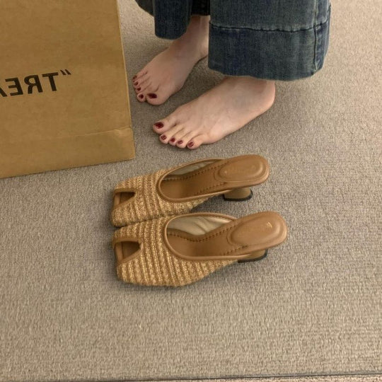 Damen atmungsaktive Mules mit elegantem Rüschendesign R&B