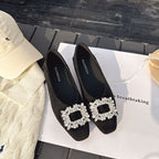Damen elegante Ballerinas mit funkelnden Strass-Applikationen R&B