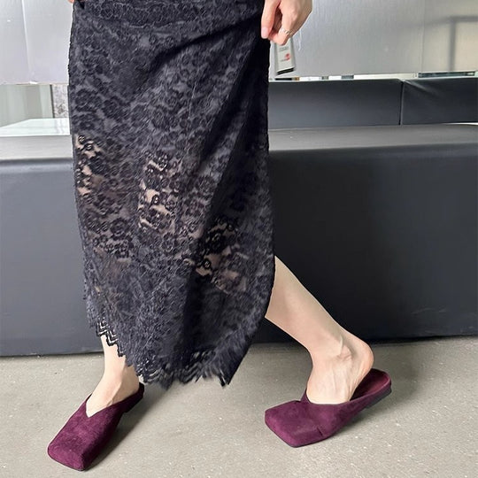 Damen Mokassins mit modernen V-Ausschnitten und weichem Velours R&B